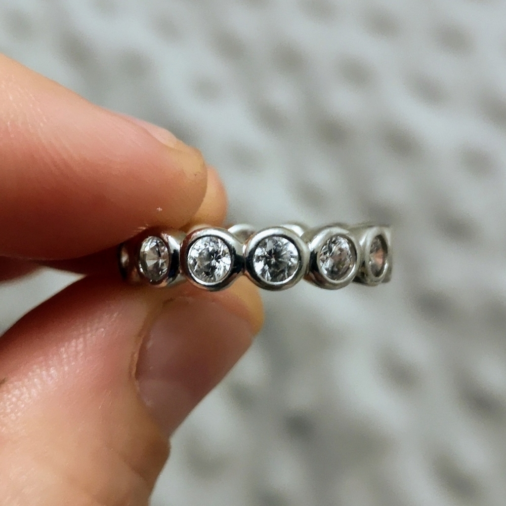 Berricle eternity ring, bezel, 925 SILVER, CZ, sz4